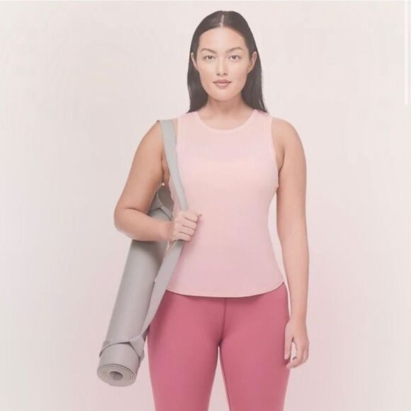 Lululemon Deep Stretch Tank Top Open Back Size Medium Rare Style Dusty Pink - Picture 3 of 9